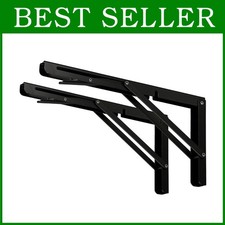 Sleek Black 14" Folding Shelf